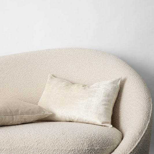 Cultiver Talik Velvet Cushion - Cream Rectangle 60x40cm