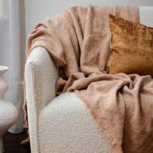 Load image into Gallery viewer, Cultiver Freya Linen Throw Fawn
