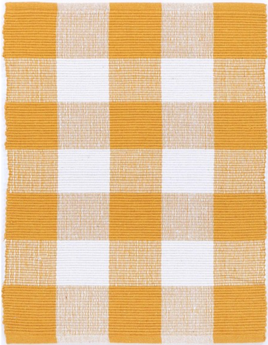 Yellow Gingham Bathmat