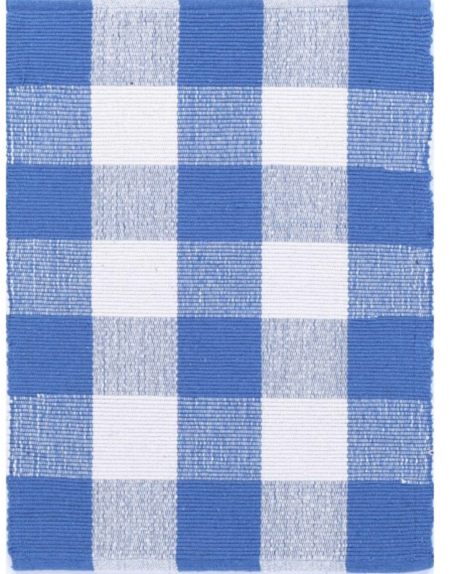 Blue Gingham Bathmat