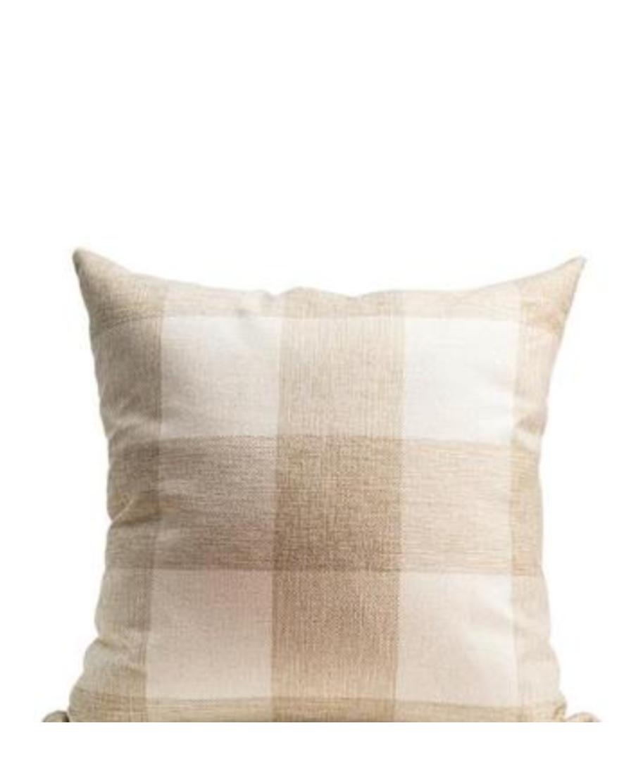 Beige Gingham Cushion 45x45cm