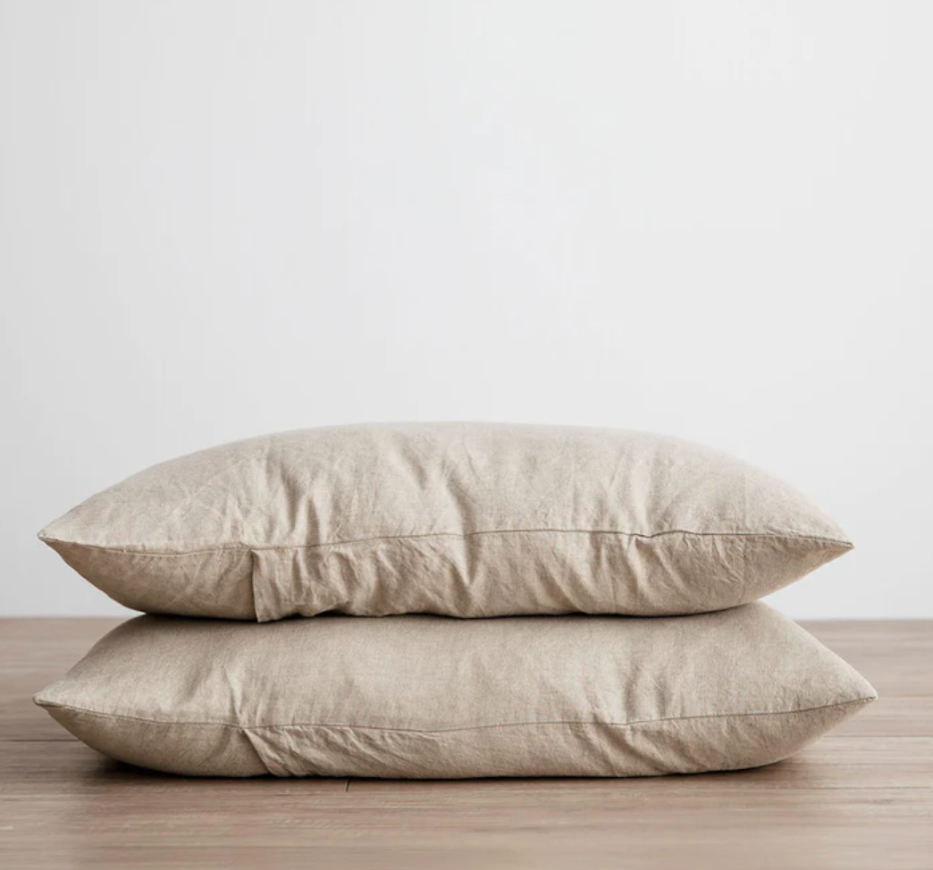 Cultiver Set of 2 Linen Pillowcases - Natural