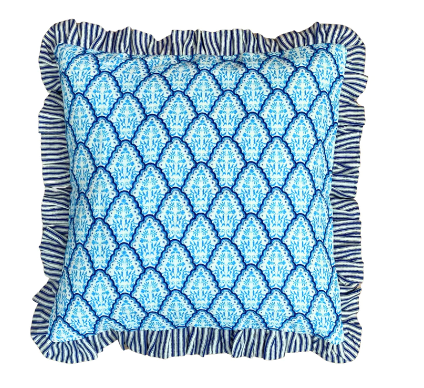 Blue Frills Cushion 50x50cm