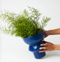 Load image into Gallery viewer, Pedestal Sea Blue Vase

