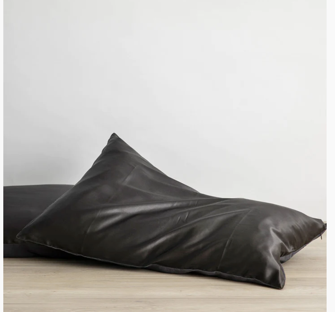 Cultiver Silk Linen Flip Pillowcase - Slate LAST PIECE