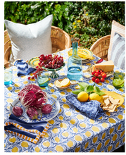 Load image into Gallery viewer, Walter G Palermo Azure cotton tablecloth 150x280cm
