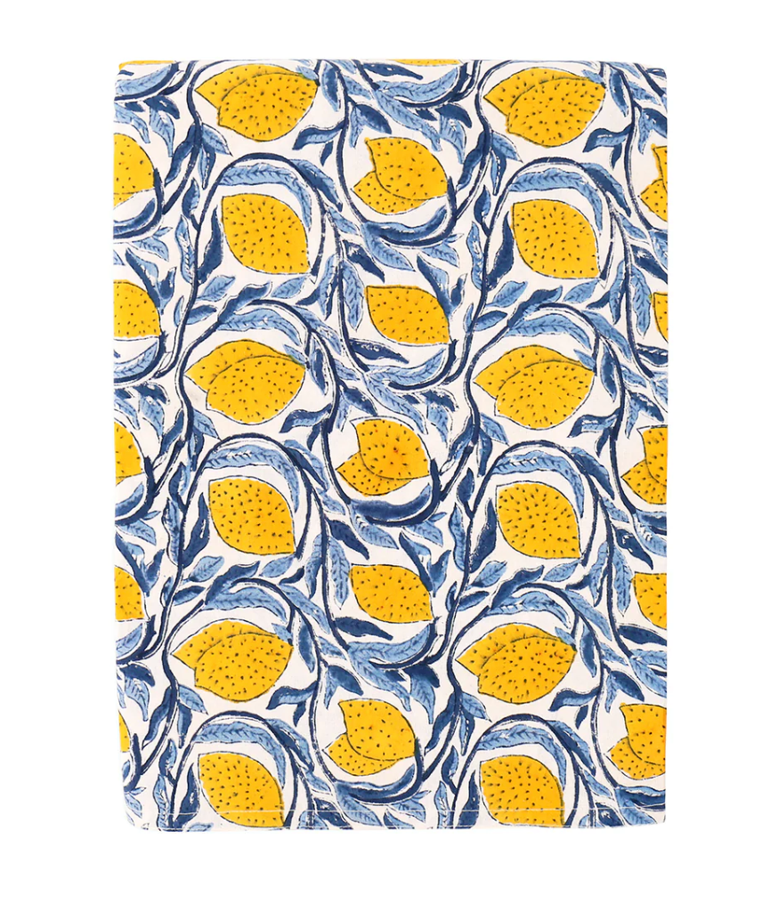 Walter G Palermo Azure cotton tablecloth 150x280cm