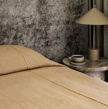 Load image into Gallery viewer, Cultiver Heavyweight Linen Bedcover - Sand
