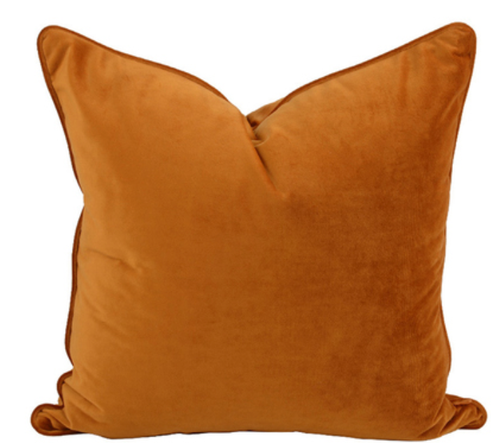 Orange Velvet Cushion 50x50cm