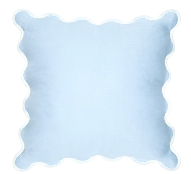 Blue Scallop Trim Cushion 45x45cm