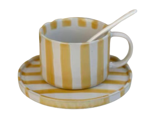Yellow Stripe Cup and Saucer LAST PIECES