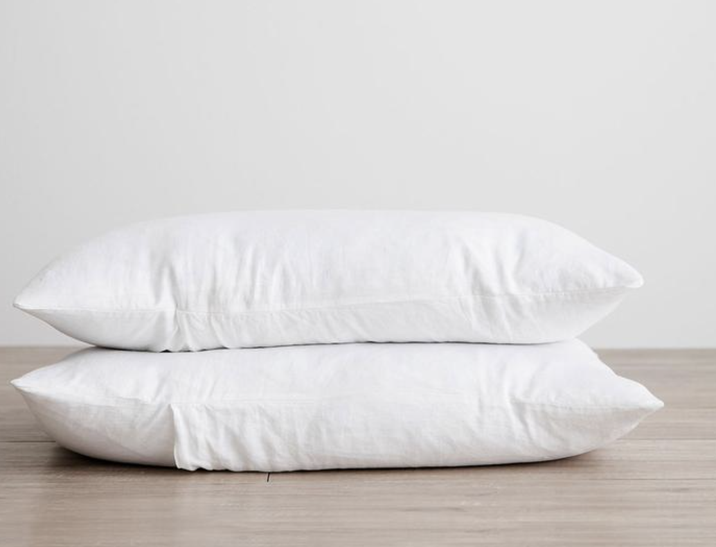 Cultiver Set of 2 Linen Pillowcases - White KING